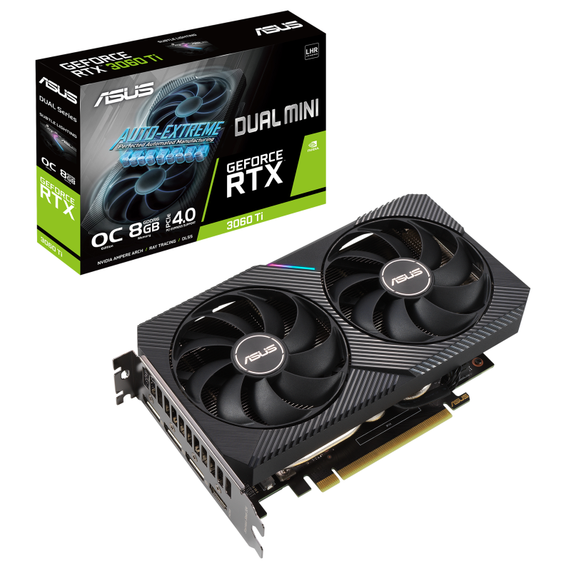 کارت گرافیک ایسوس مدل DUAL-RTX3060TI-O8G-MINI-V2 حافظه 8 گیگابایت