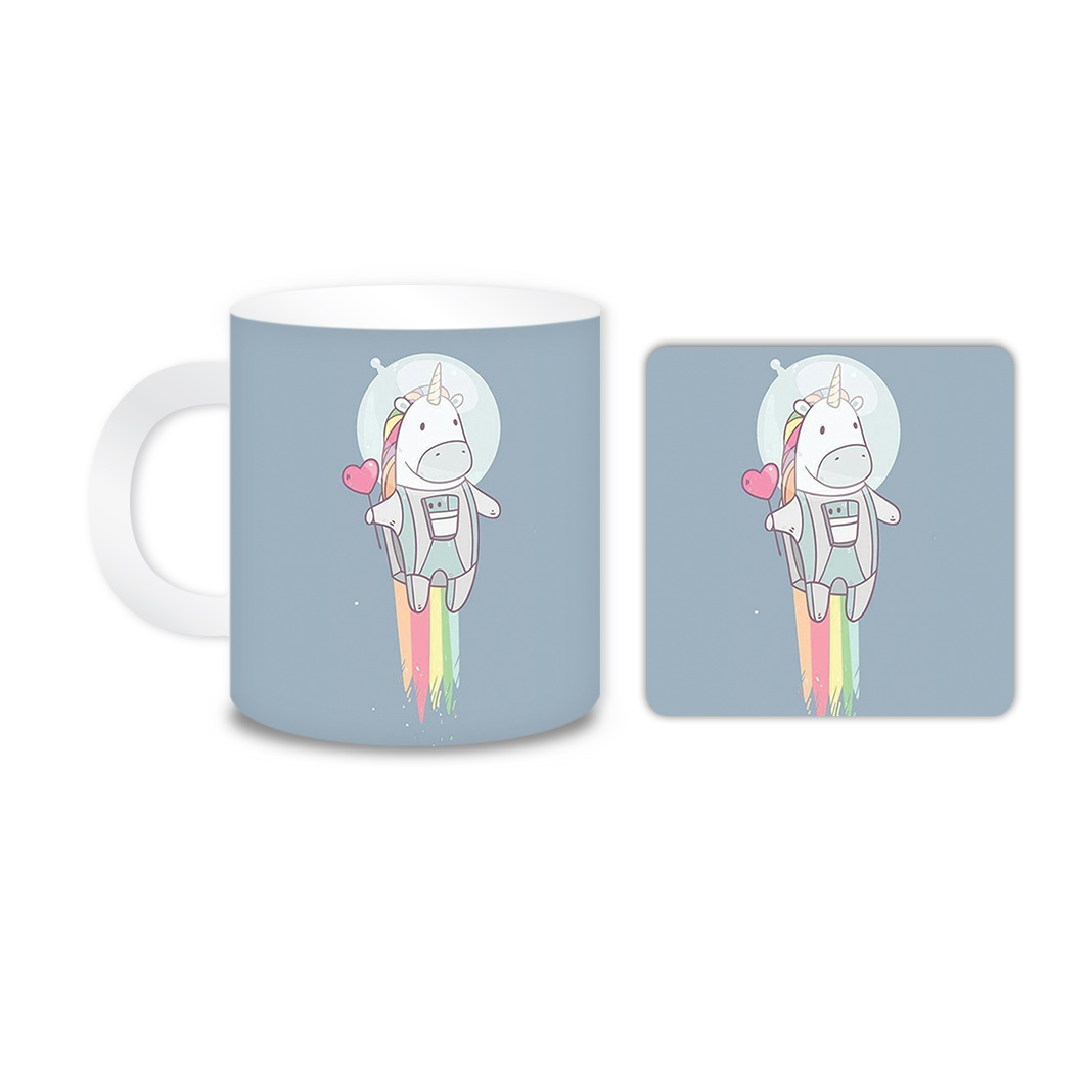 ماگ مدل یونیکورن کد 116 به همراه زیر لیوانی