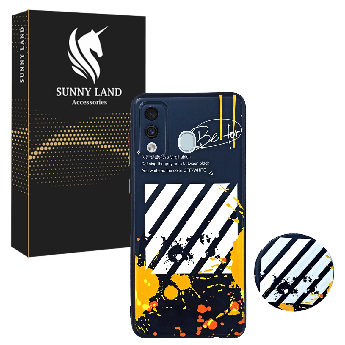 کاور سانی لند مدل Be For مناسب برای گوشی موبایل سامسونگ Galaxy A20 / A30 به همراه پایه نگهدارنده