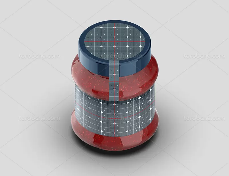موکاپ بسته بندی مربای توت فرنگی | گرافیک با طعم تربچه