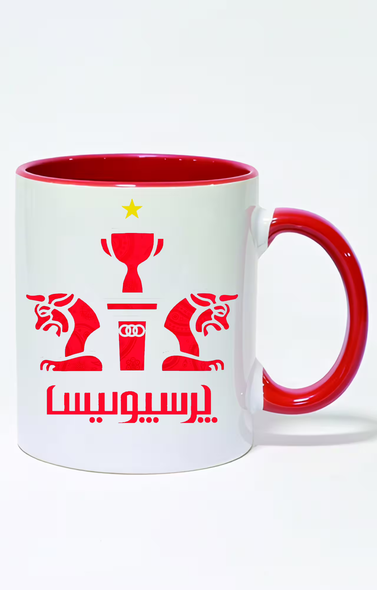 ماگ دسته و داخل رنگی طرح پرسپولیس کد 3463