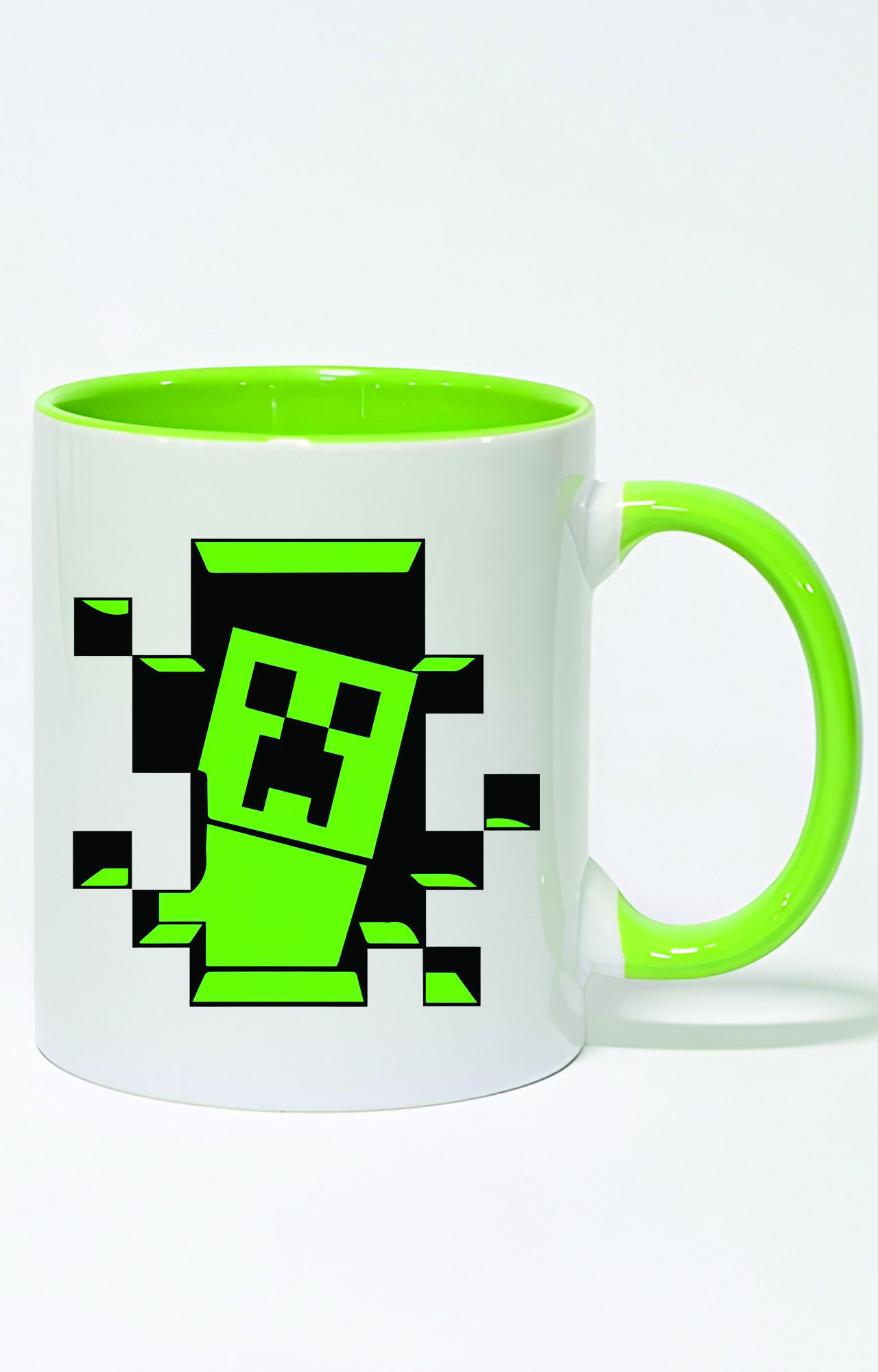 ماگ دسته و داخل رنگی طرح minecraft کد 3553