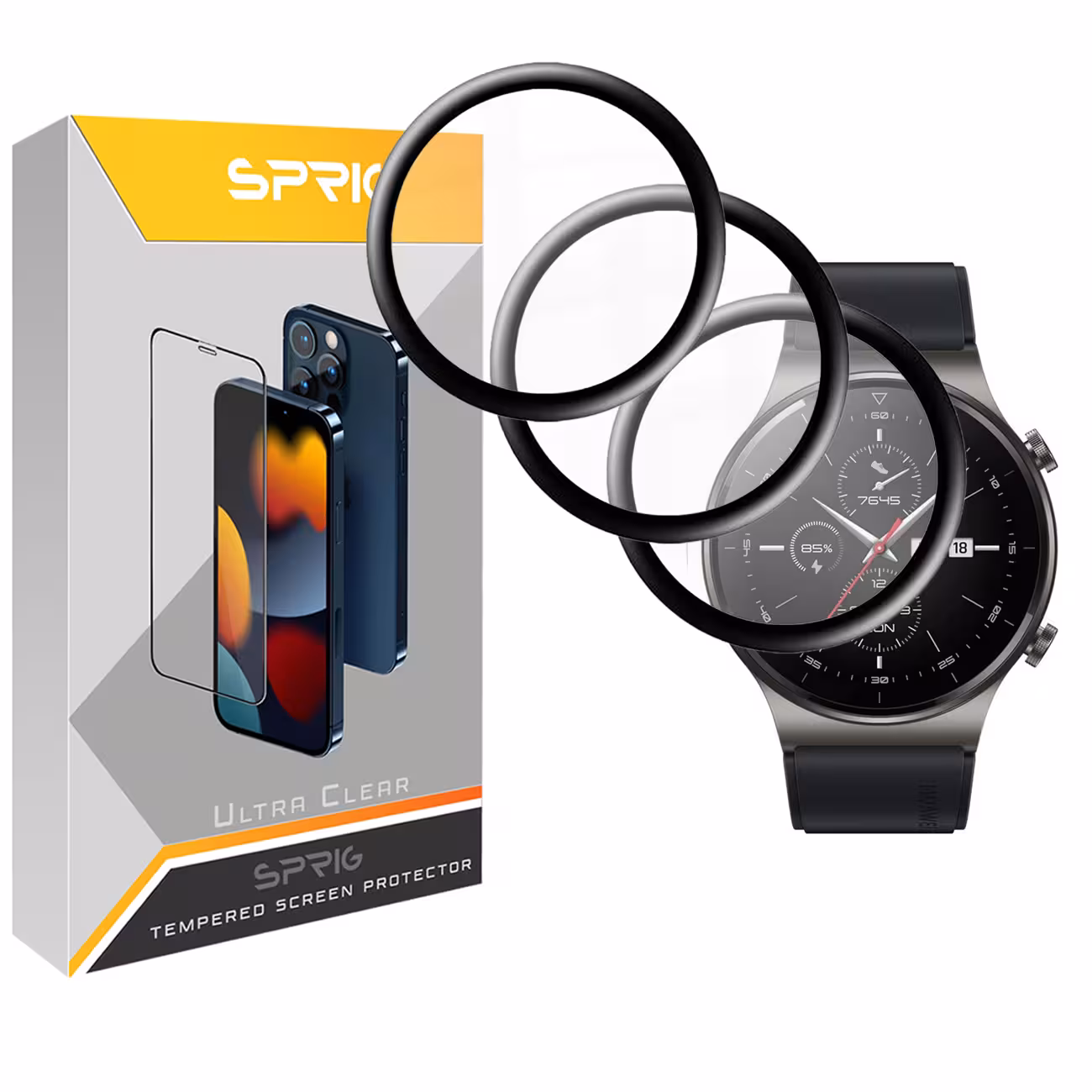محافظ صفحه نمایش نانو اسپریگ مدل SPG مناسب برای ساعت هوشمند هوآوی GT 2 Pro بسته سه عددی
