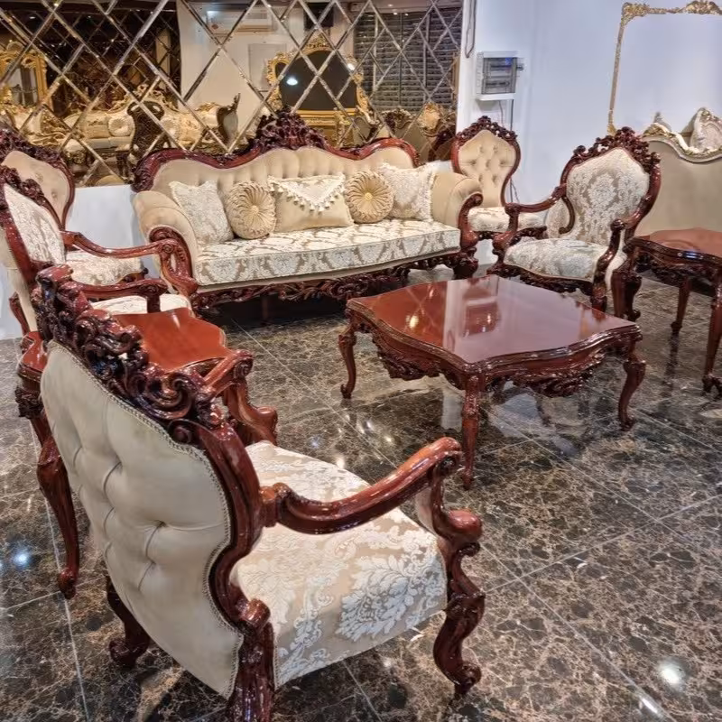 سرویس مبل سلطنتی استیل مدل چرااغان ارسال با باربری پس کرایه
