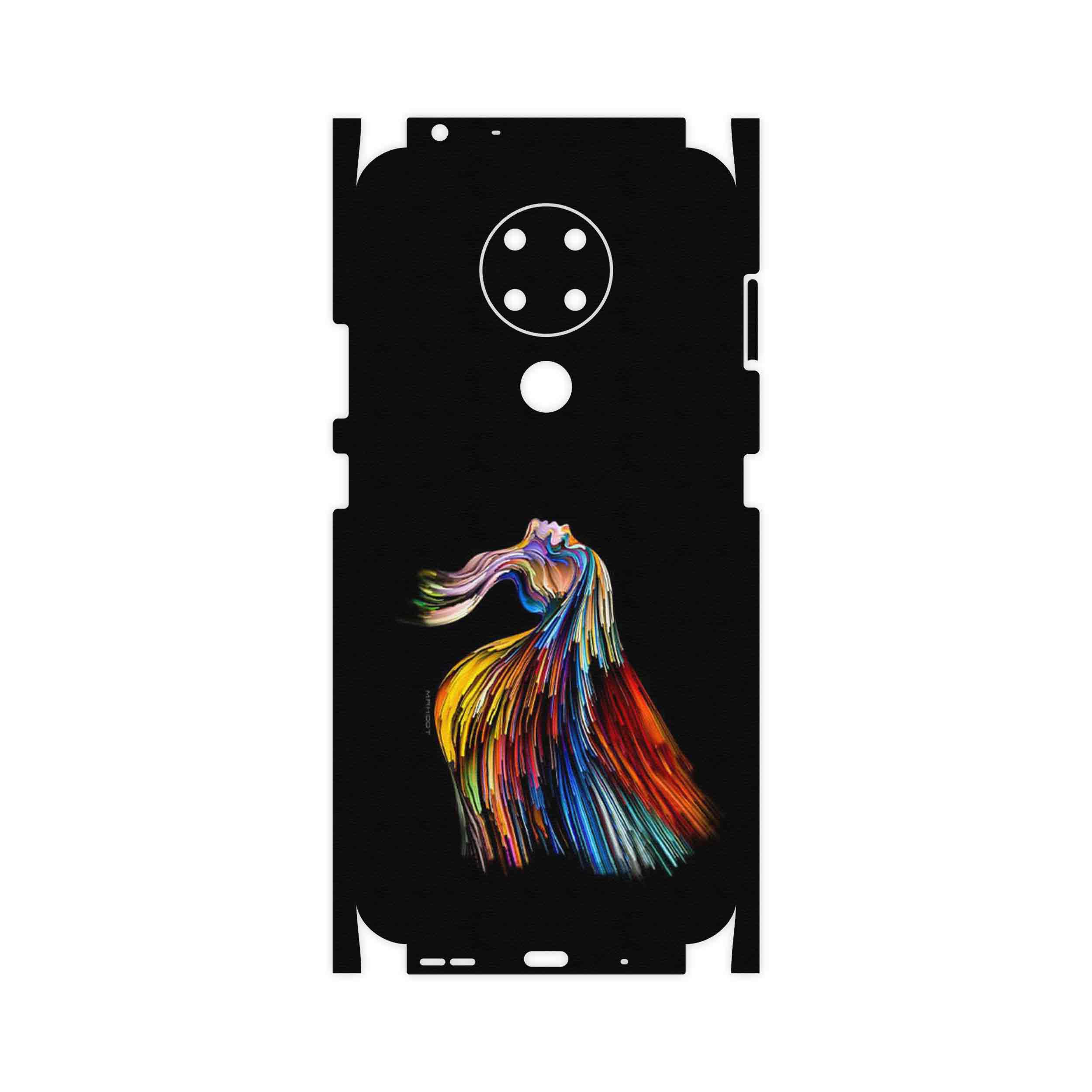 برچسب پوششی ماهوت مدل Rainbow Hair Digital Art-FullSkin مناسب برای گوشی موبایل نوکیا 3.4