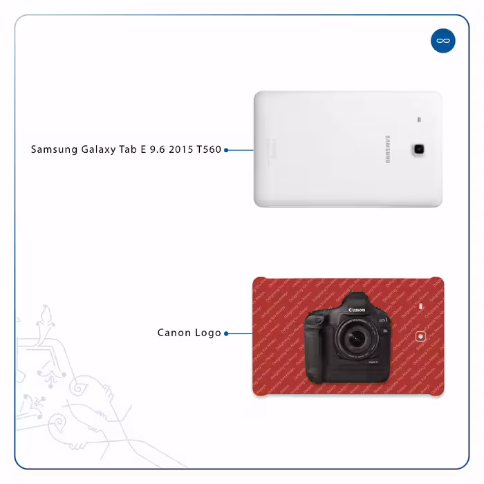 برچسب پوششی ماهوت مدل Canon-Logo مناسب برای تبلت سامسونگ Galaxy Tab E 9.6 2015 T560