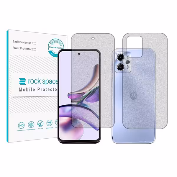 گلس صفحه نمایش و پشت گوشی موتورولا Moto G13 مدل نانو هیدروژل مات برند راک اسپیس کد21262ss