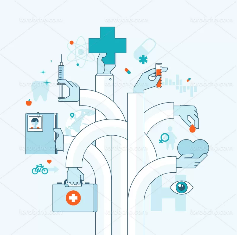 وکتور پزشکی و سلامتی | گرافیک با طعم تربچه