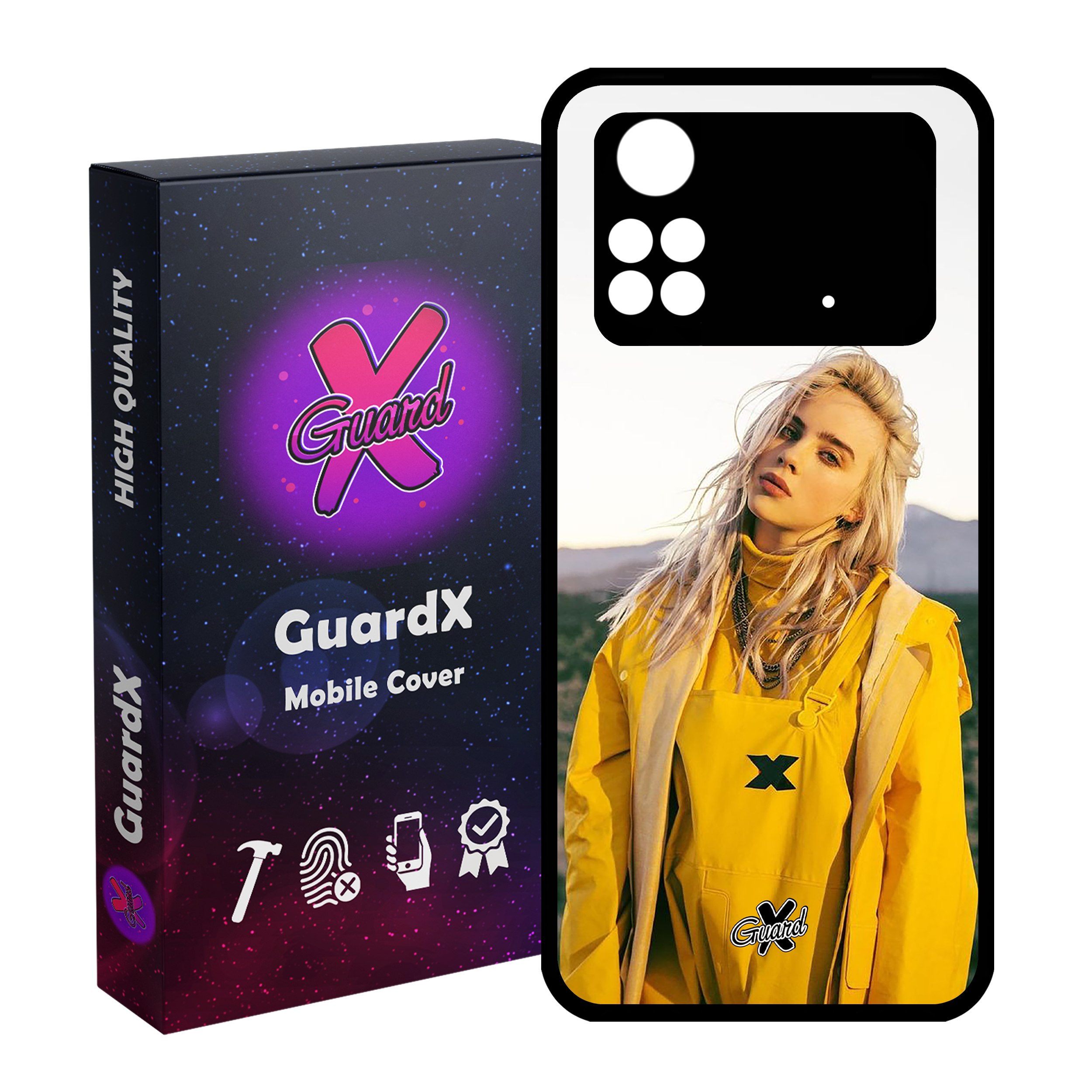 کاور گارد ایکس طرح Billie Eilish مدل Glass10227 مناسب برای گوشی موبایل شیائومی Poco M4 Pro 4G