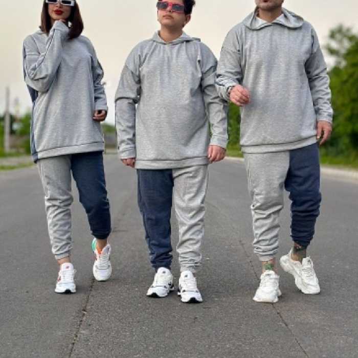 ست هودی شلوار دو تیکه مردانه و زنانه -هودی شلوار جنس جودون (ارسال رایگان ) فری تا  2xl