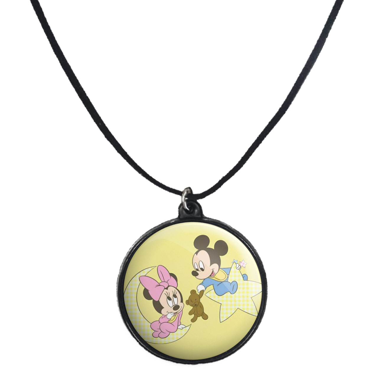 گردنبند پرمانه طرح میکی موس کد pmb.12966 مدل دو طرفه