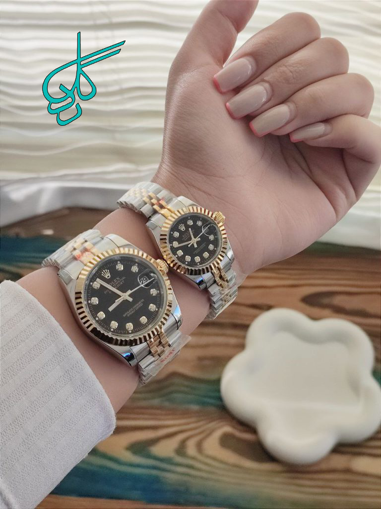خرید ست ساعت مردانه و زنانه رولکس درجه AAA ضدآب موتور ژاپن رنگ ثابت تقویم دار کیفیت عالی کد 2116218 - ردگل