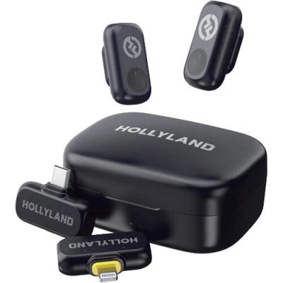 Hollyland LARK A1 Combo 2-Person Wireless Microphone System with USB-C and Lightning Connectors for Mobile Devices