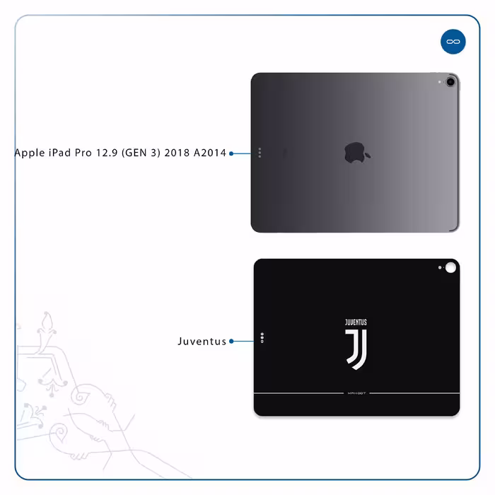 برچسب پوششی ماهوت مدل Juventus مناسب برای تبلت اپل iPad Pro 12.9 (GEN 3) 2018 A2014