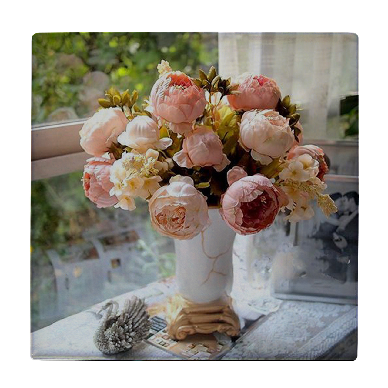  کاشی طرح گلهای رز در گلدان کد wk286