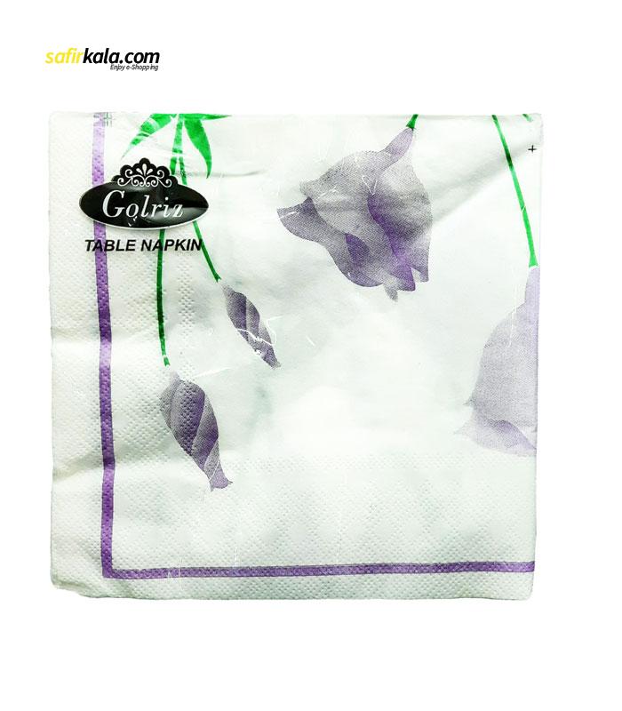 دستمال سفره گلریز طرح گل لاله کد 01 بسته 20 عددی