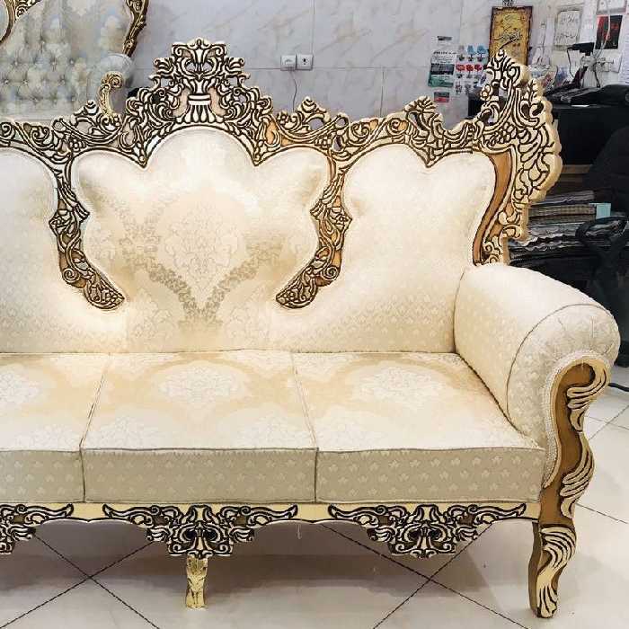 مبل سلطنتی هفت نفره پارچه کرم ارسال کشوری پس کرایه