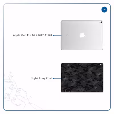 برچسب پوششی ماهوت مدل Night-Army-Pixel مناسب برای تبلت اپل iPad Pro 10.5 2017 A1701