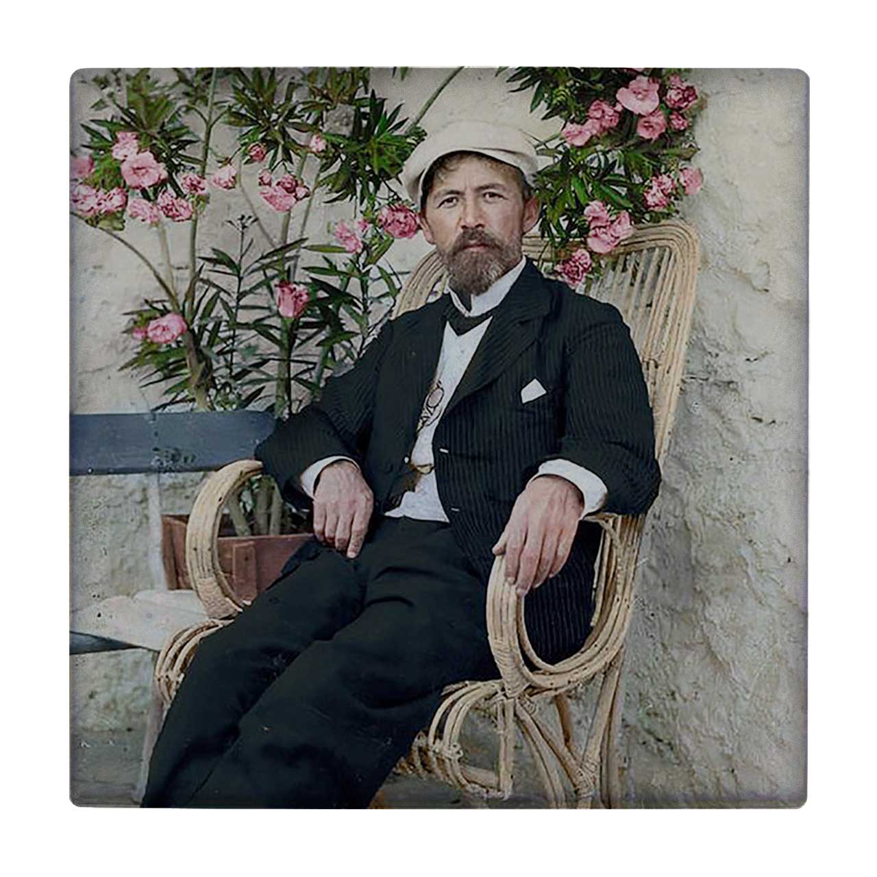 کاشی کارنیلا طرح پرتره آنتون چخوف مدل لوحی کد klh943