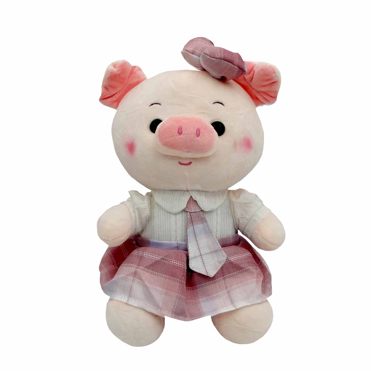 عروسک مدل خوک پاپیون دار مهربان کد A14 ارتفاع 35 سانتی متر