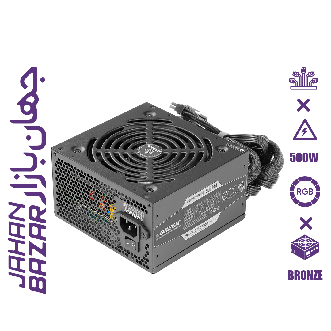 پاور 500 وات گرین مدل Green GP500A-ECO Rev31
