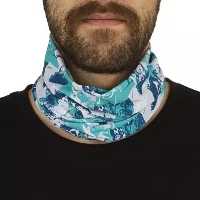 دستمال سر و گردن کوهنوردی اسکارف تابستانی طرحدار سوزنی ( سبز - سفید )