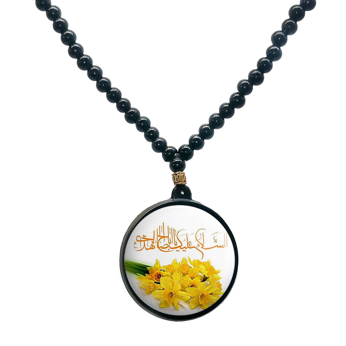 گردنبند پرمانه طرح امام زمان کد pmd.24228 مدل دو طرفه