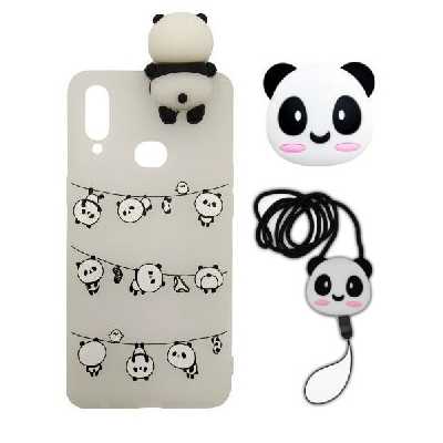 کاور طرح پاندا مدل p20 مناسب برای گوشی موبایل هوآوی Y6P به همراه بند و پایه نگهدارنده