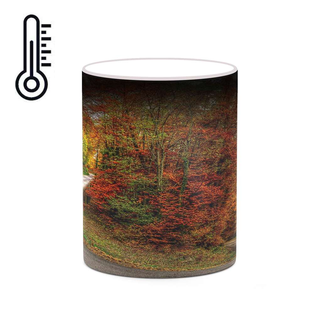 ماگ حرارتی کاکتی طرح منظره پاییزی مدل mgh18582