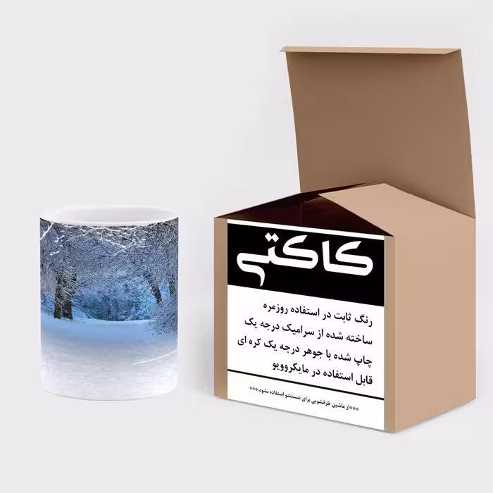 ماگ کاکتی طرح منظره برفی مدل mgs15117