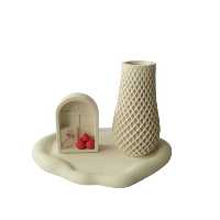 دکوری مدل یلدا طرح زنبوری مجموعه 2 عددی به همراه سینی