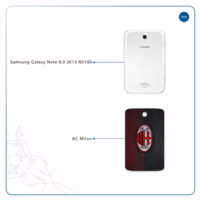 برچسب پوششی ماهوت مدل AC-Milan مناسب برای تبلت سامسونگ Galaxy Note 8.0 2013 N5100