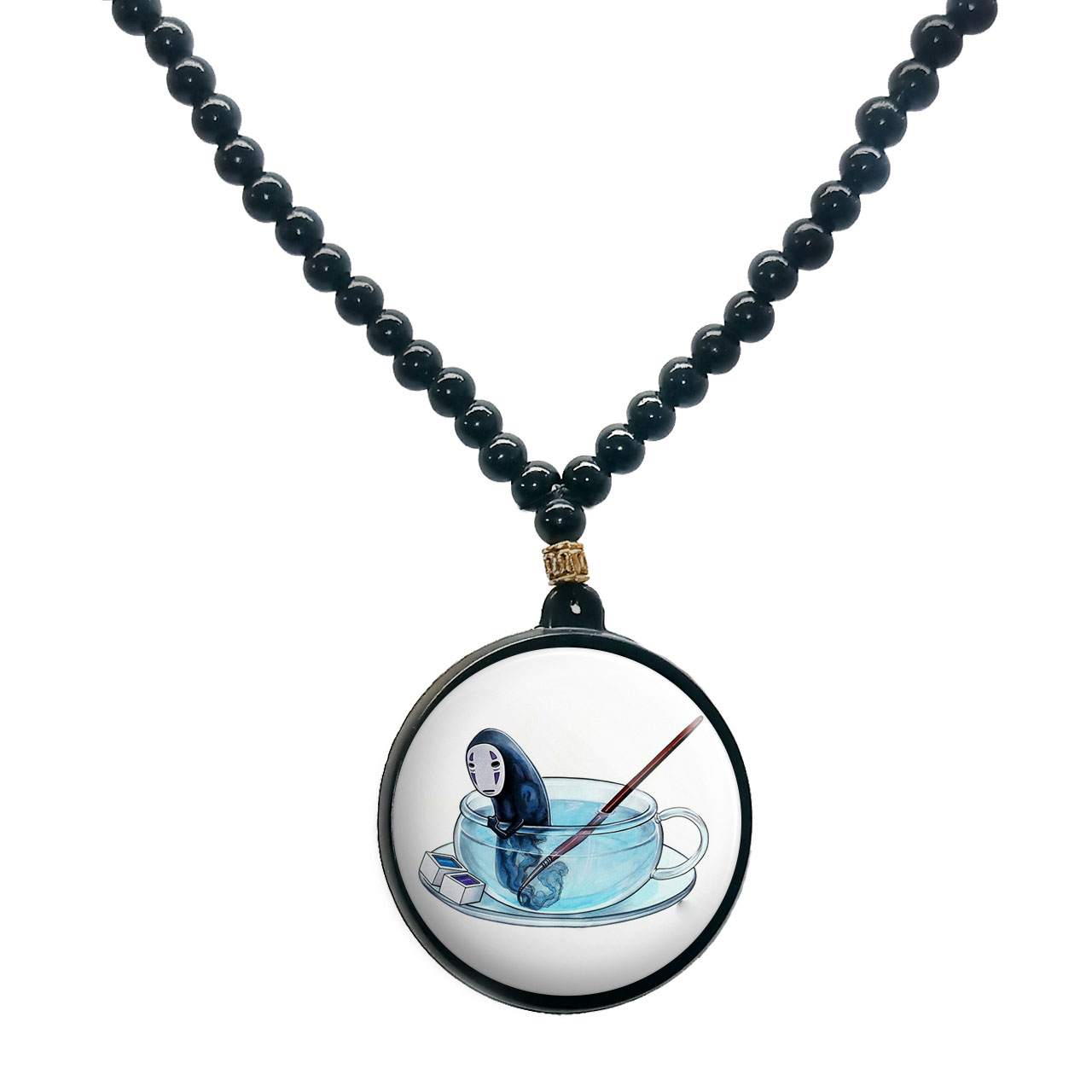 گردنبند پرمانه طرح Spirited Away کد pmd.25662 مدل دو طرفه