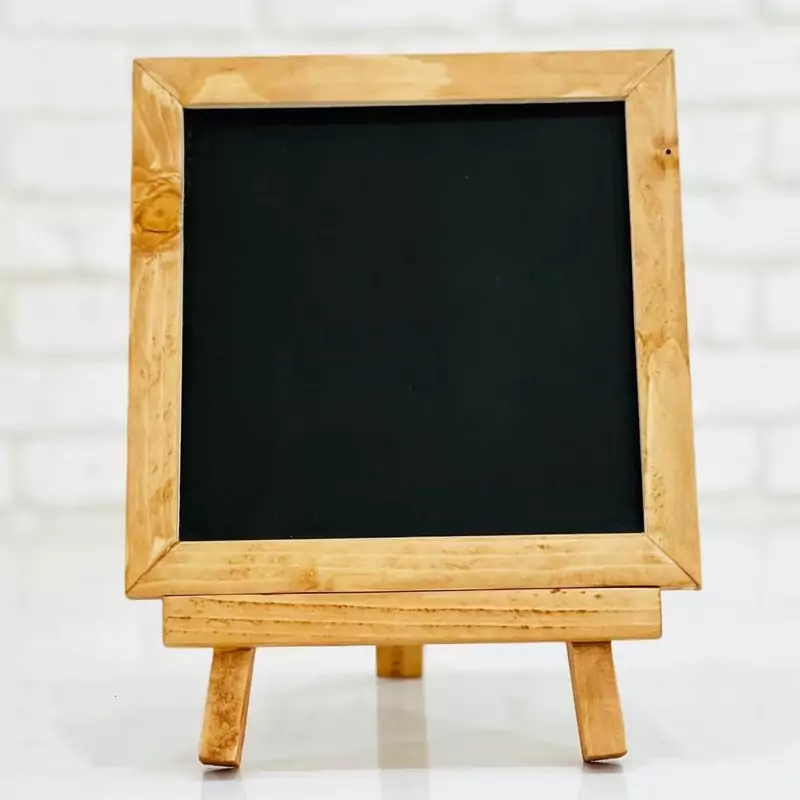 استند تخته سیاه پایه دار رو میزی چوب روس رنگ قهوه ای روشن