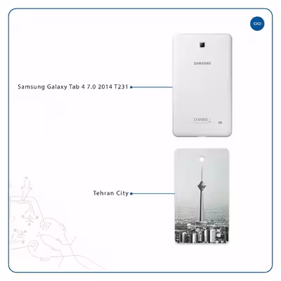 برچسب پوششی ماهوت مدل Tehran City مناسب برای تبلت سامسونگ Galaxy Tab 4 7.0 2014 T231