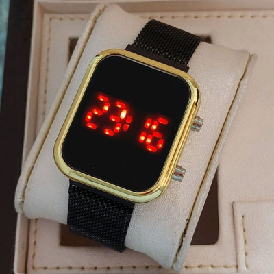 ساعت ال ای دی بندمگنتی مشکی