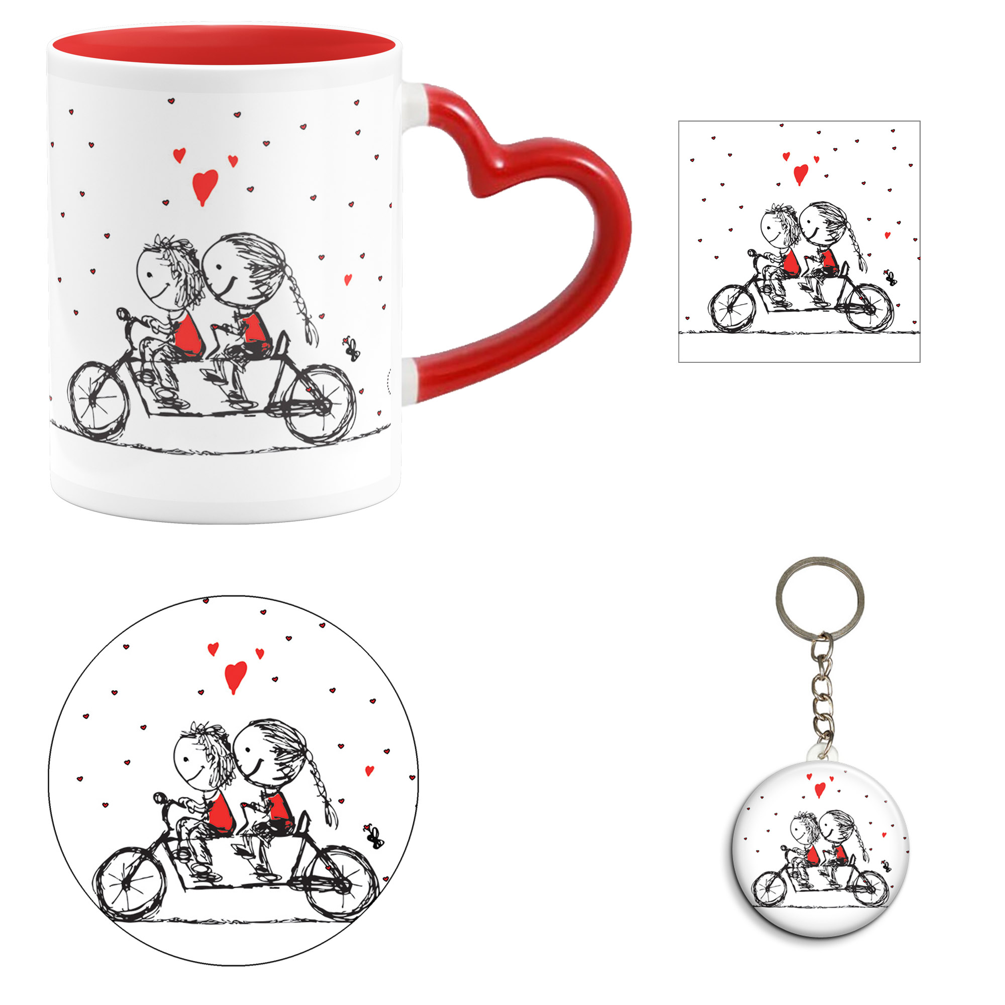 ست هدیه ماگ مدل روز عشق طرح عاشقانه کد M73