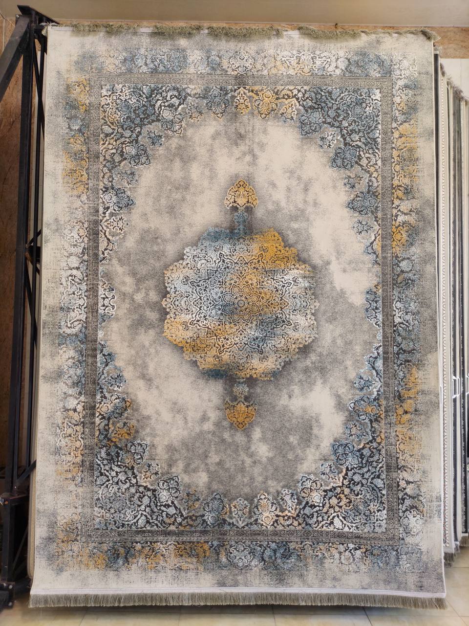 فرش 1200 شانه طرح فلورانس نقره ای - بازرگانی 110