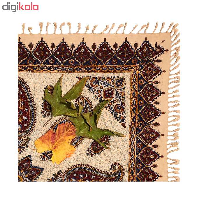 رومیزی قلمکارممتاز اصفهان اثر عطريان طرح بته جقه رناسی مدل G136 سایز 100*100سانتي متر