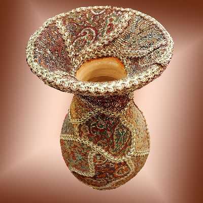 گلدان سفالی مدل ترمه کد S1