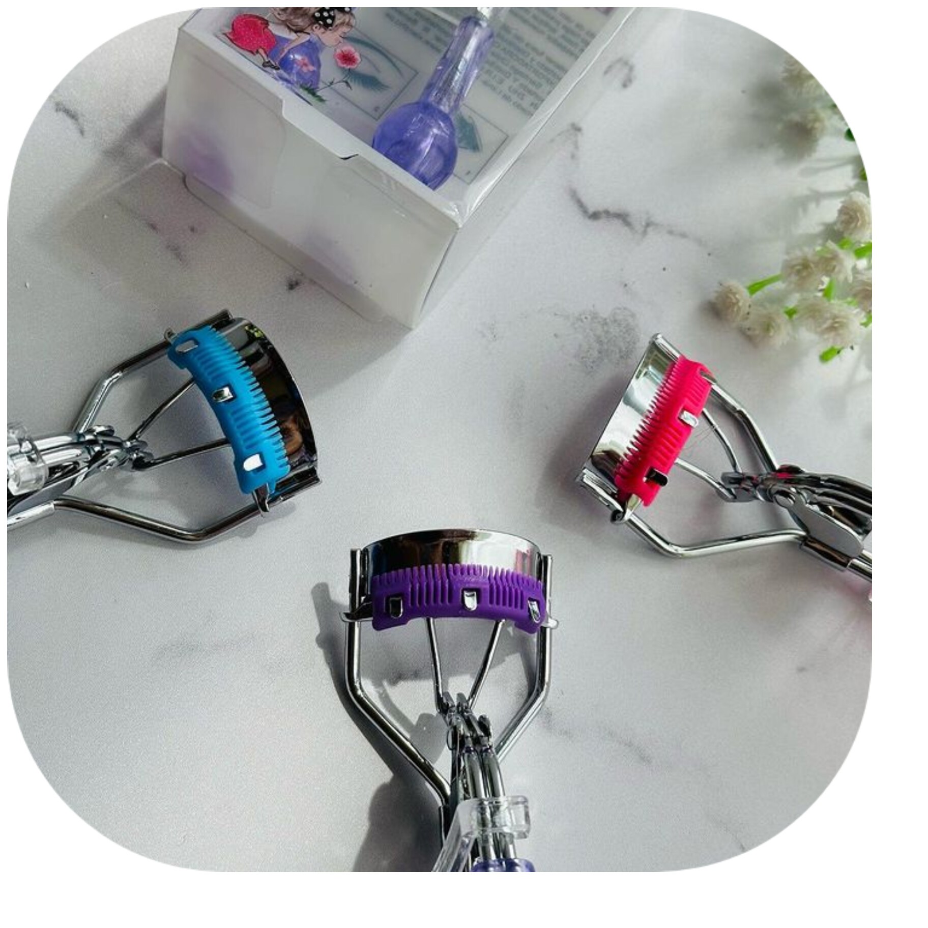 فرمژه استیل طلق دار طرح گل رز 
