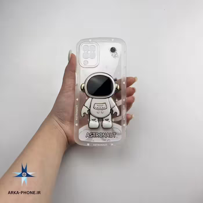 قاب گوشی Galaxy A12-M12-F12 سامسونگ طرح دار شفاف فضایی وپاپ سوکت فضانوردی  