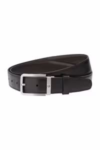 کمربند مشکی مردانه 32 میلی متر چرمی دو طرفه Mont Blanc