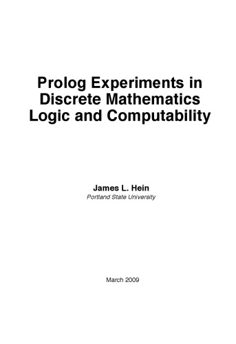 خرید و دانلود نسخه کامل کتاب Prolog Experiments in Discrete Mathematics Logic and Computability