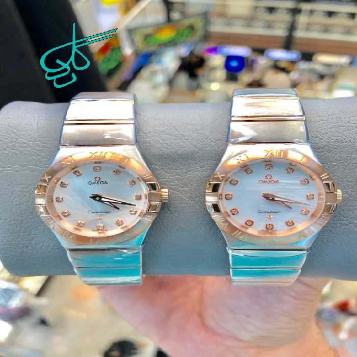 خرید ست ساعت زنانه و مردانه امگا کانسلیشن کیفیت عالی موتور ژاپن جنس استیل رنگ ثابت کد 2116415 - ردگل