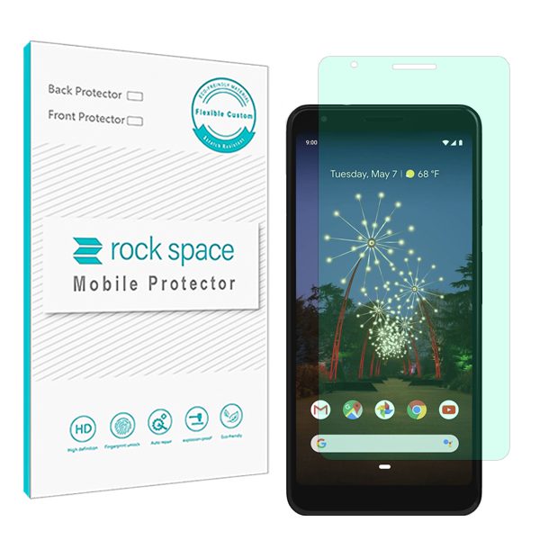 گلس گوگل Pixel 3a مدل نانو هیدروژل گرین لایت برند راک اسپیس کد S