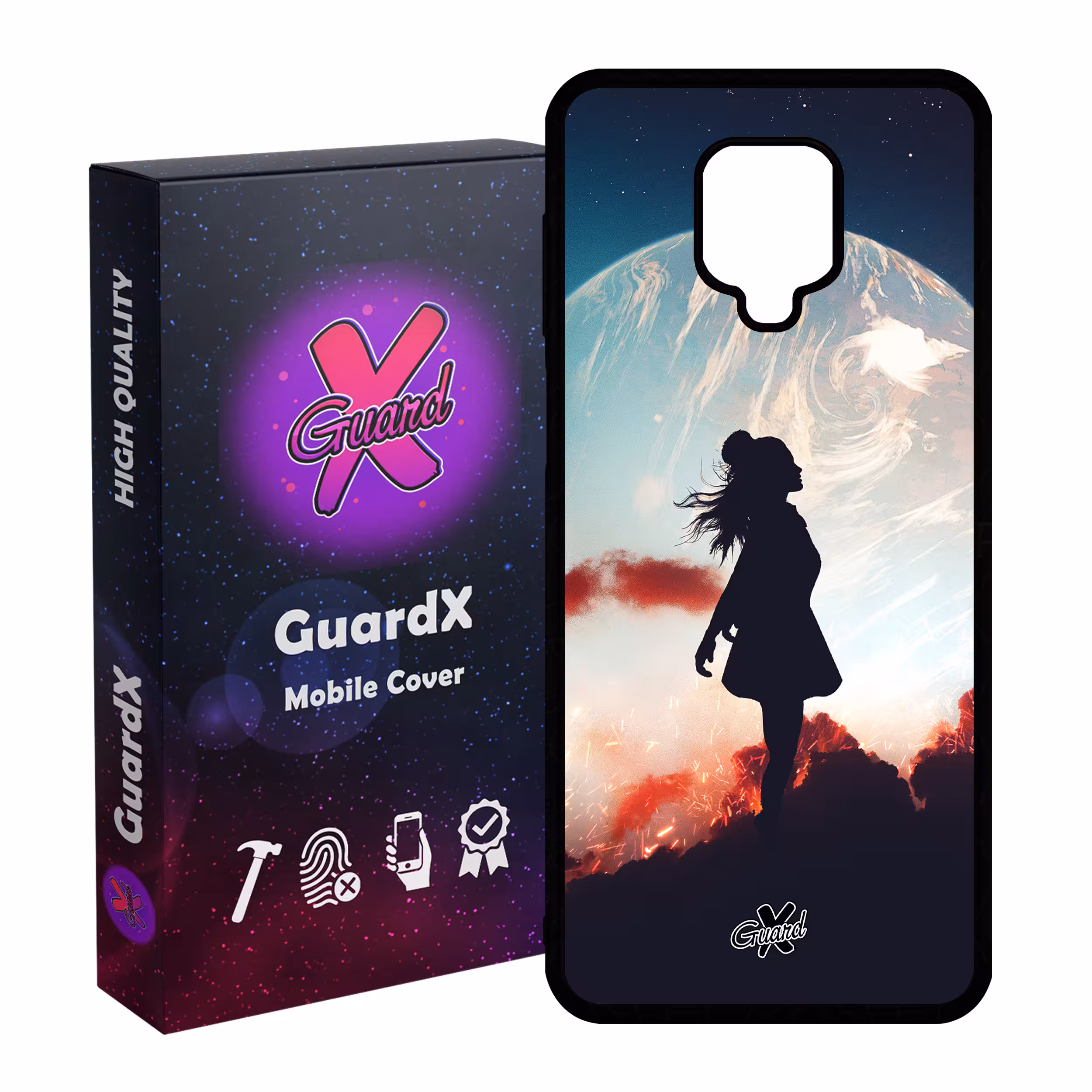 کاور گارد ایکس طرح دختر مدل Glass10195 مناسب برای گوشی موبایل شیائومی Redmi Note 9S / Note 9 Pro / Note 9 Pro Max