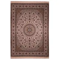 فرش ماشینی زمرد مشهد مدل نایین زمینه کرم