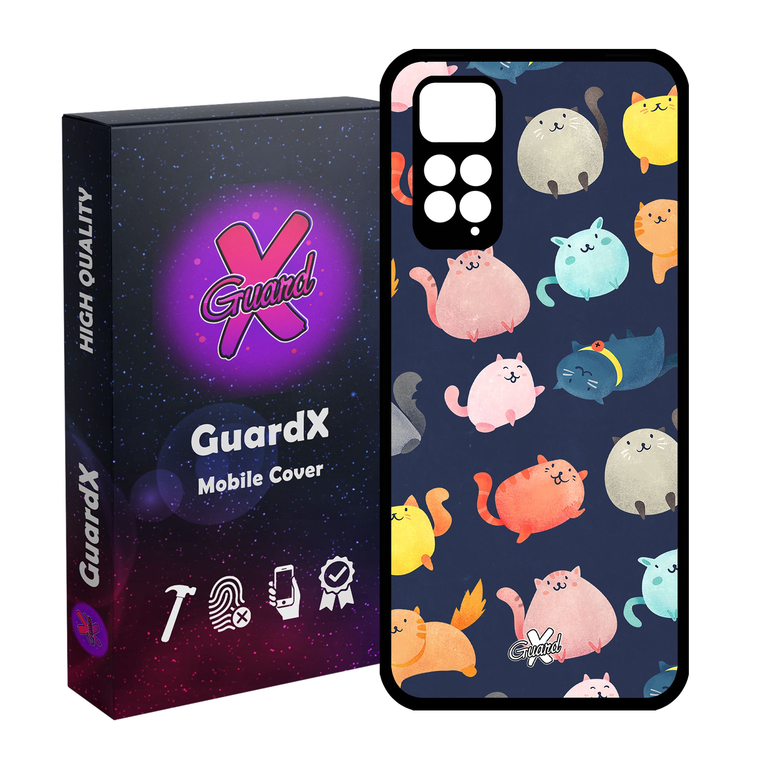 کاور گارد ایکس طرح Cats مدل Glass10173 مناسب برای گوشی موبایل شیائومی Redmi Note 11S/ Note 11 4G