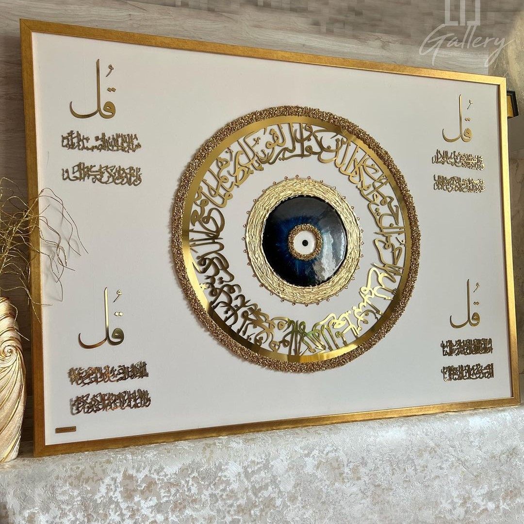 تابلو چهار قل  رزینی کارشده روی بوم سایز 80 در110